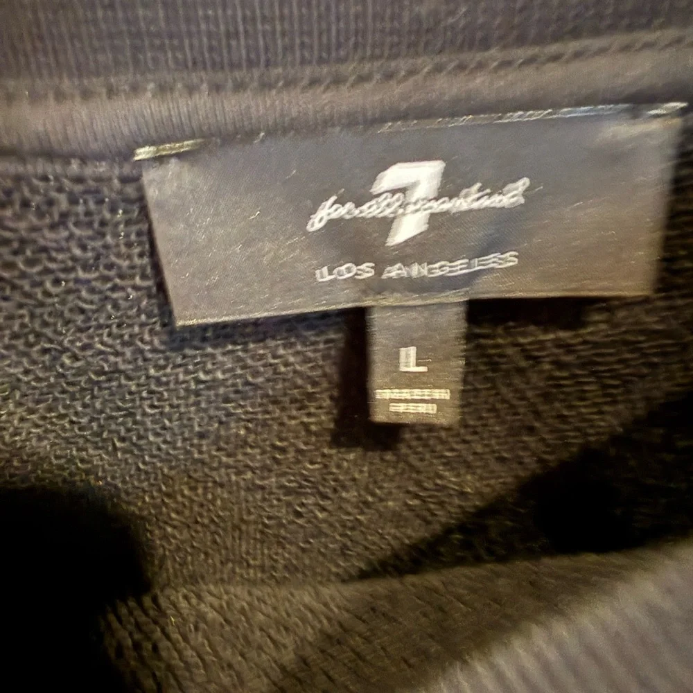 7 For All Mankind Black Textured Sweatshirt - Picture 3 of 4